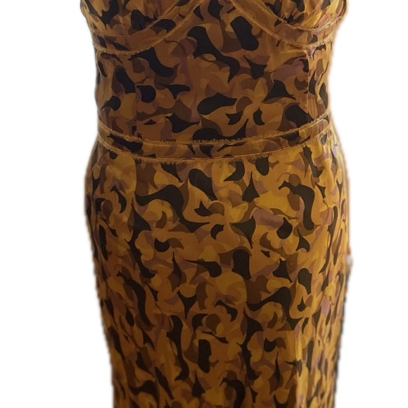 Club Monaco Gold - Multicolored Silky Dress 12.